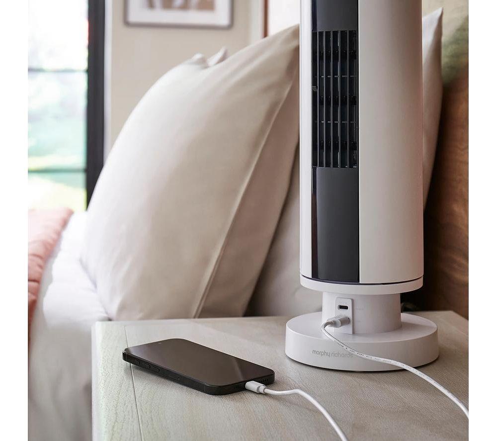 MORPHY RICHARDS Air Flex Portable 14&rdquo; Rechargeable USB Tower Fan - White image number 7 of 9