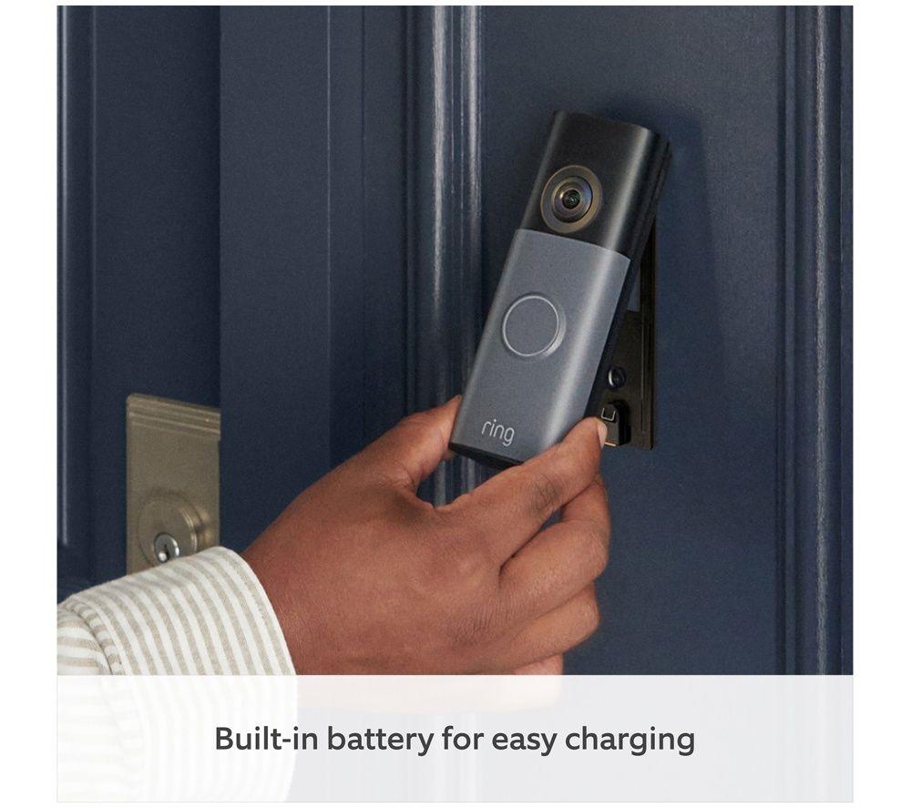 RING Battery Retinal 2K Video Doorbell (Newest Gen) - Speckled Grey image number 5 of 7