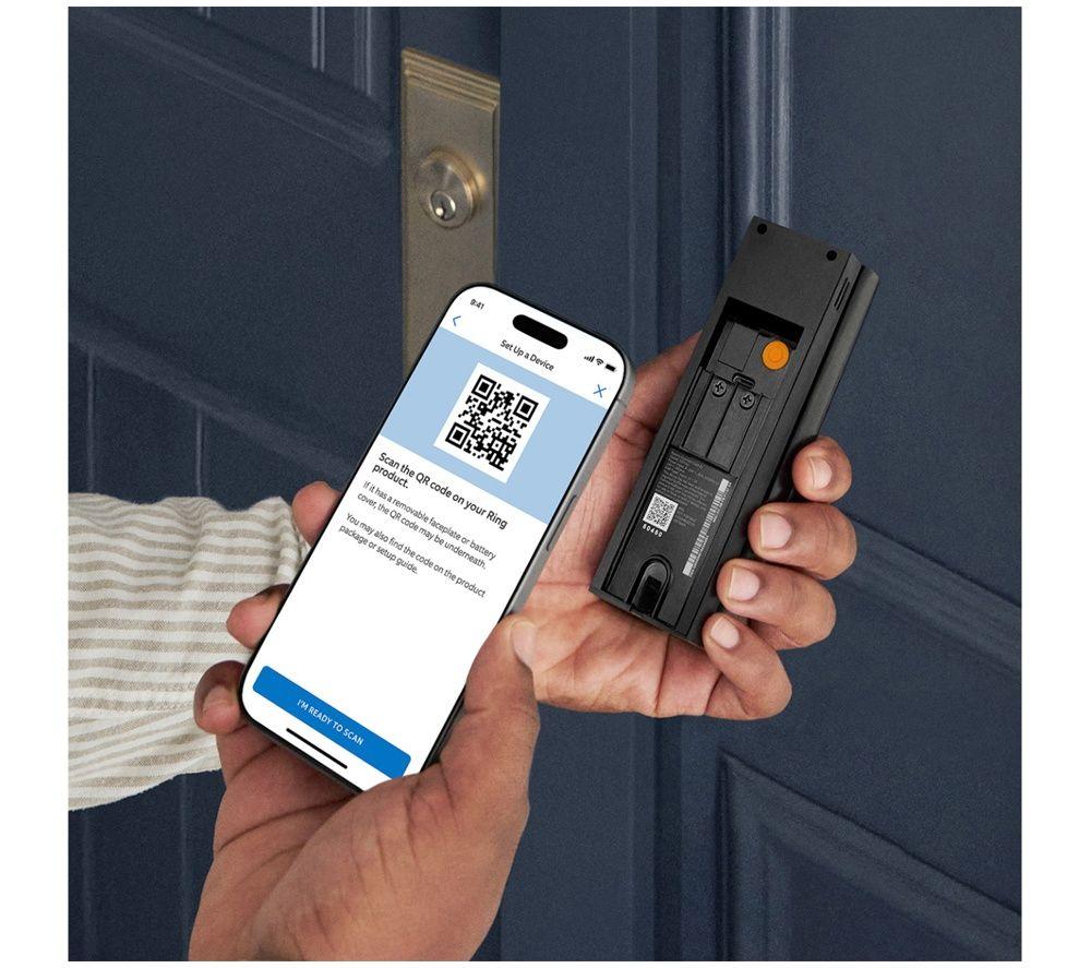 RING Battery Retinal 2K Video Doorbell (Newest Gen) - Speckled Grey image number 6 of 7