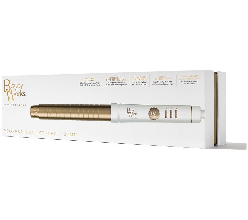 BEAUTY WORKS 32 mm Professional Styler &ndash; White & Gold image number 2 of 4