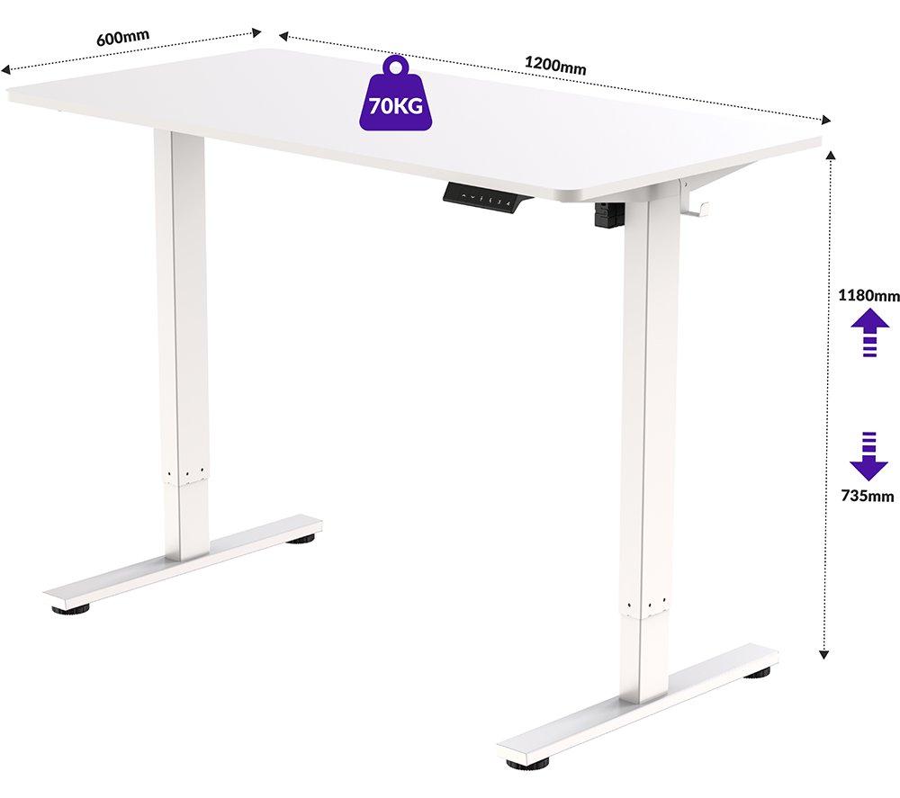 LOGIK LHTADJTLB26 Height Adjustable Desk - White image number 12 of 13