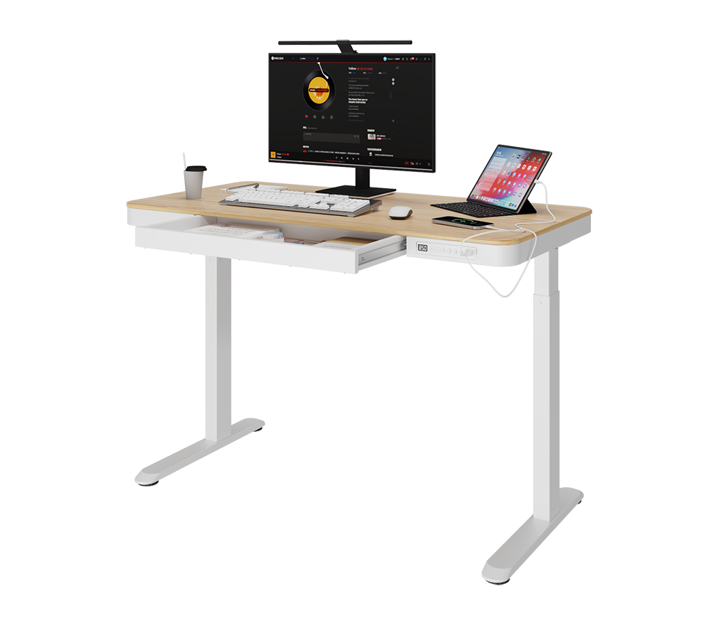 SANDSTROM SHTADJTLBC26 Height Adjustable Desk - White & Wood image number 4 of 5