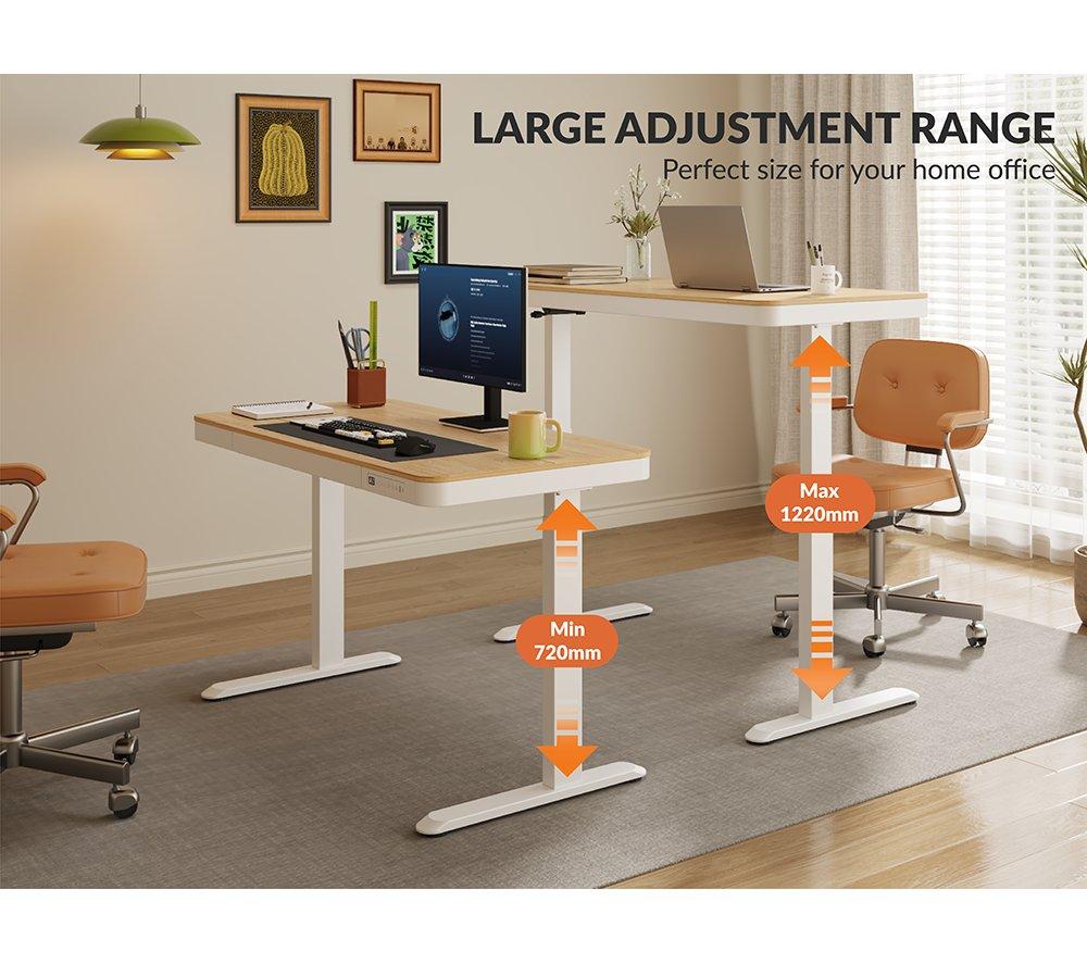SANDSTROM SHTADJTLBC26 Height Adjustable Desk - White & Wood image number 5 of 5