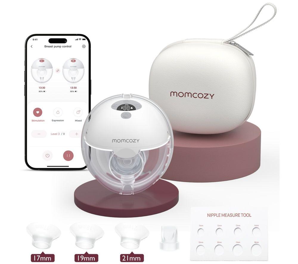 MOMCOZY M5 Smart Wearable Single Electric Breast Pump - Grey image number 2 of 7