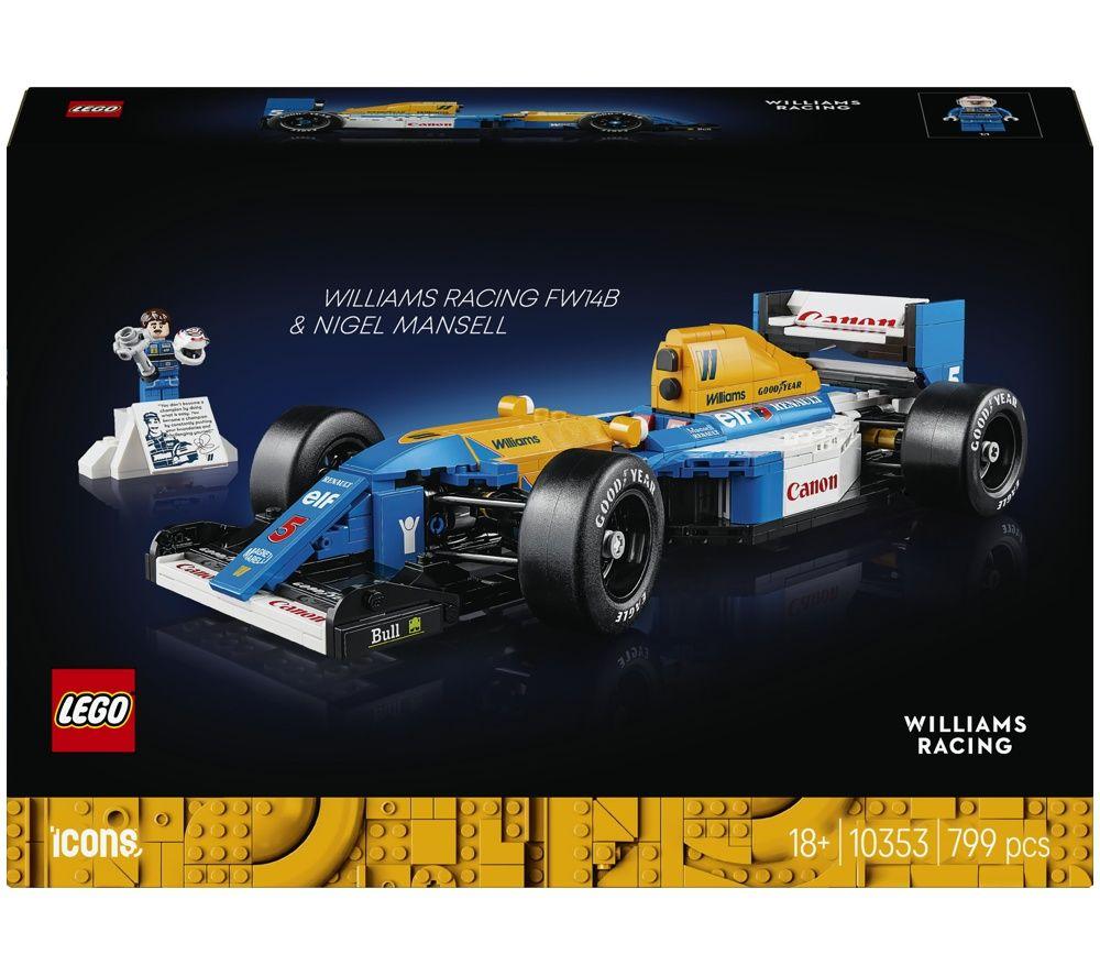 LEGO Icons 10353 Williams Racing FW14B & Nigel Mansell Construction Toy Set image number 3 of 4