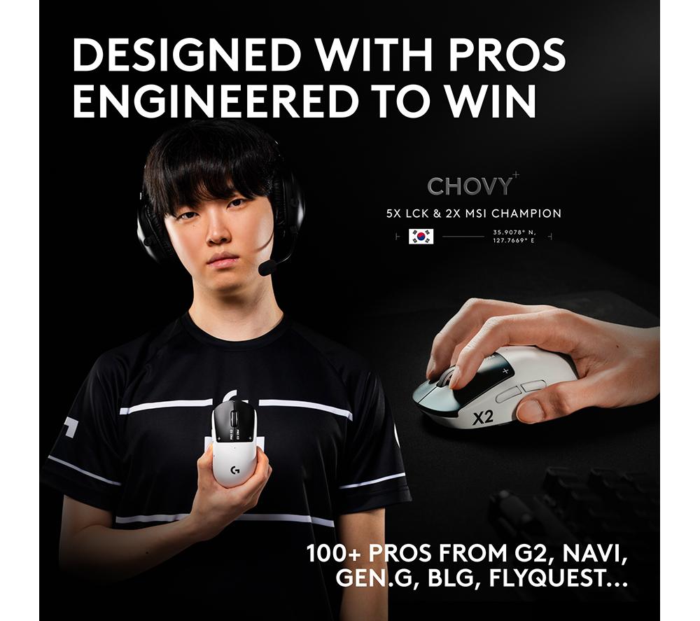 LOGITECH G Pro X2 Superstrike Wireless Optical Gaming Mouse - Lunar Eclipse image number 9 of 12
