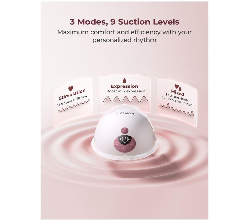 MOMCOZY M5 Smart Wearable Double Electric Breast Pump - Grey image number 2 of 7