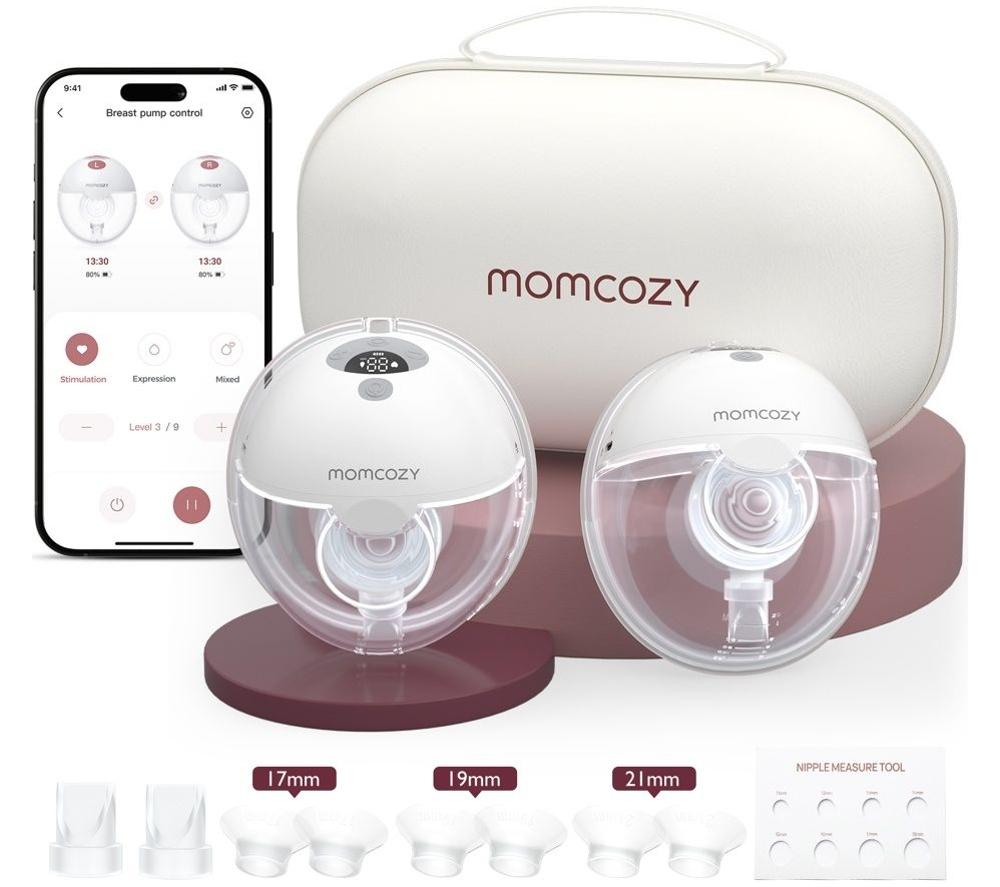 MOMCOZY M5 Smart Wearable Double Electric Breast Pump - Grey image number 4 of 7