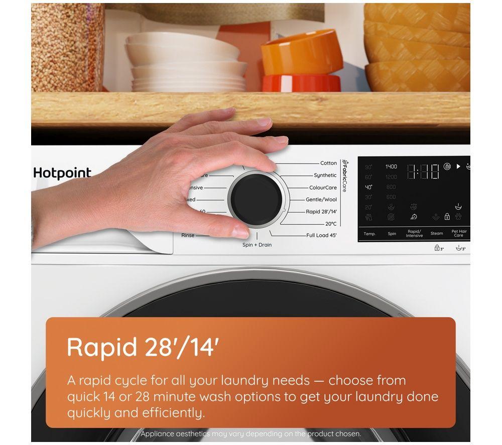 HOTPOINT Fabric Care HP124ACAREUK 12 kg 1400 Spin Washing Machine - White image number 8 of 13