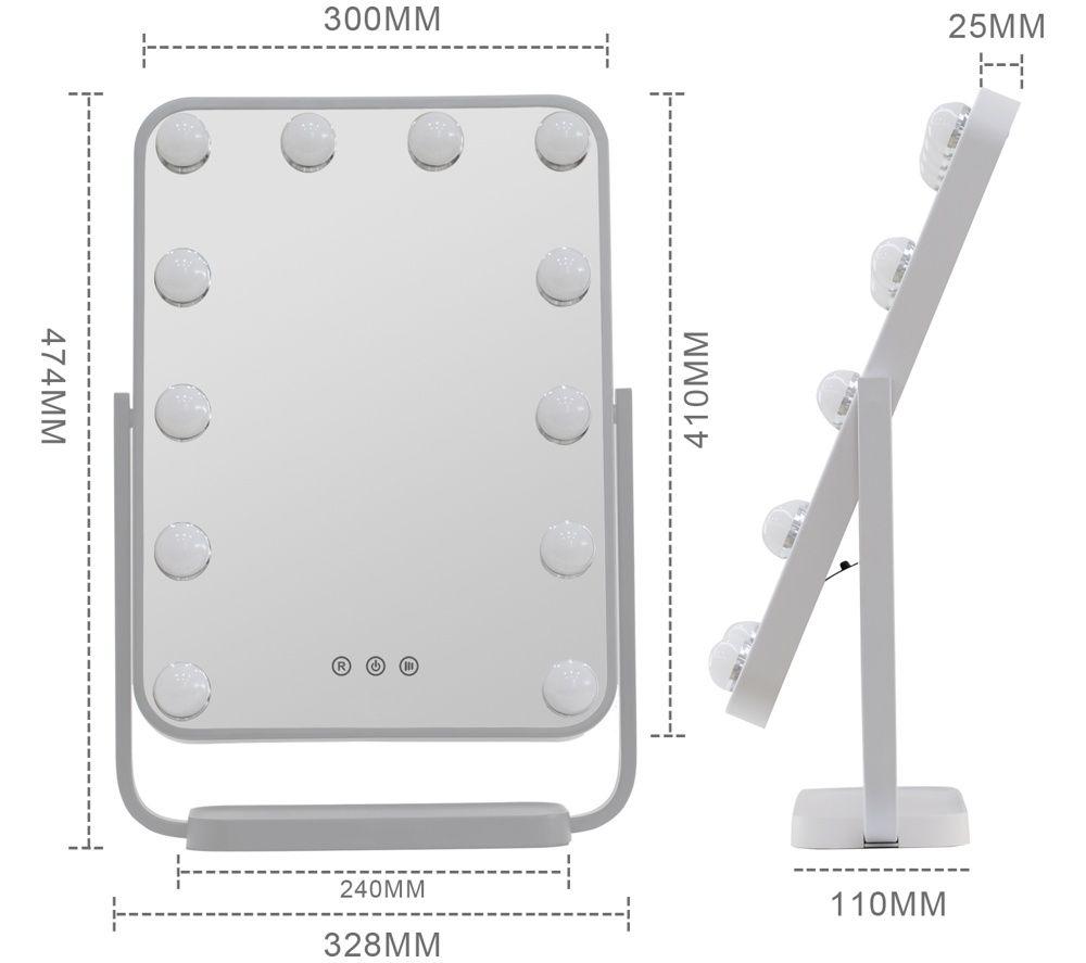 GOJI Tabletop Hollywood Mirror - White image number 2 of 12