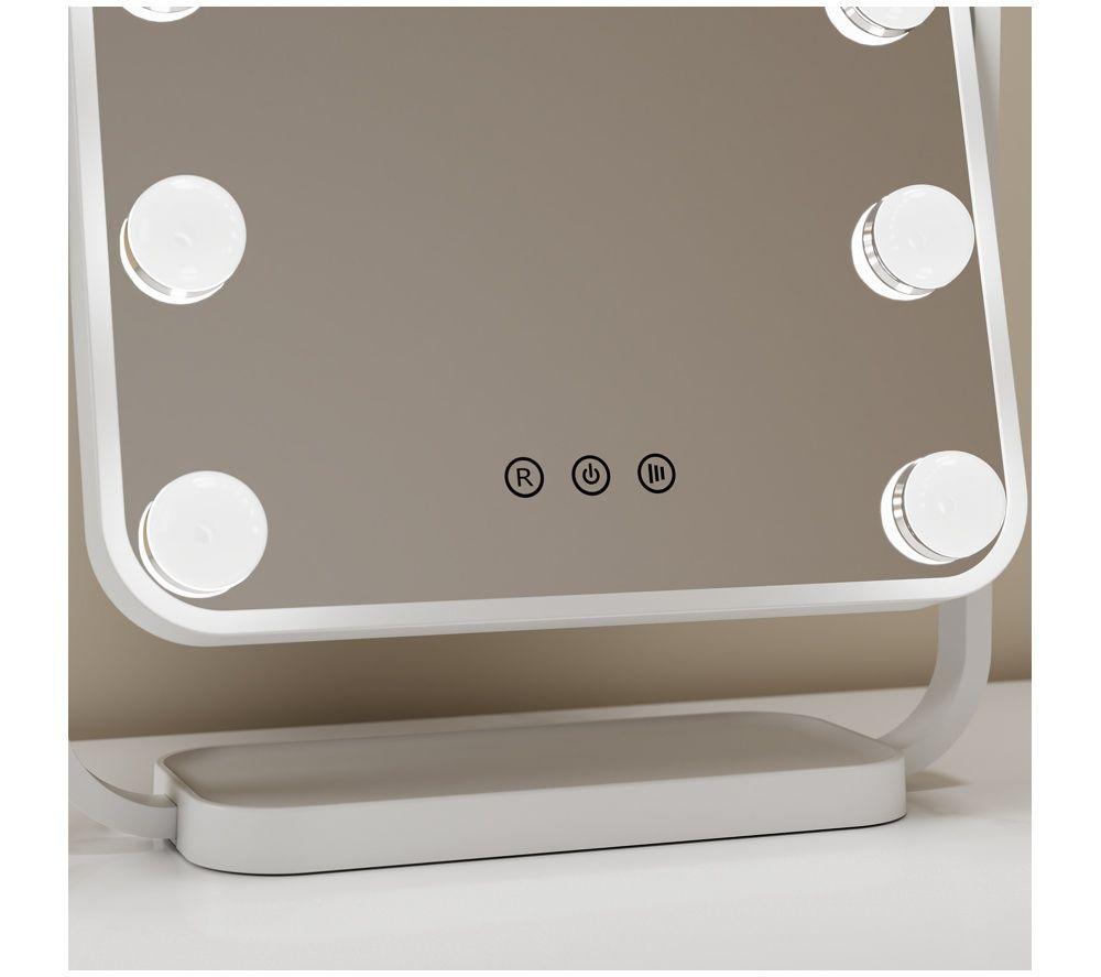 GOJI Tabletop Hollywood Mirror - White image number 4 of 12