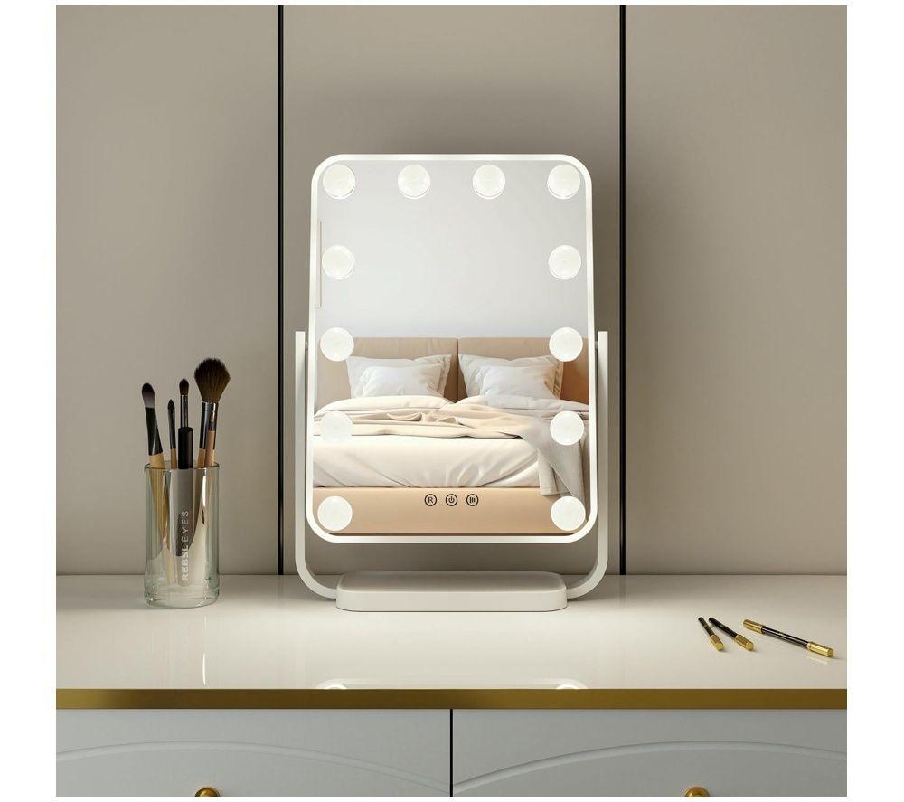 GOJI Tabletop Hollywood Mirror - White image number 10 of 12