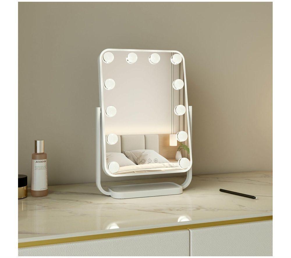 GOJI Tabletop Hollywood Mirror - White image number 12 of 12