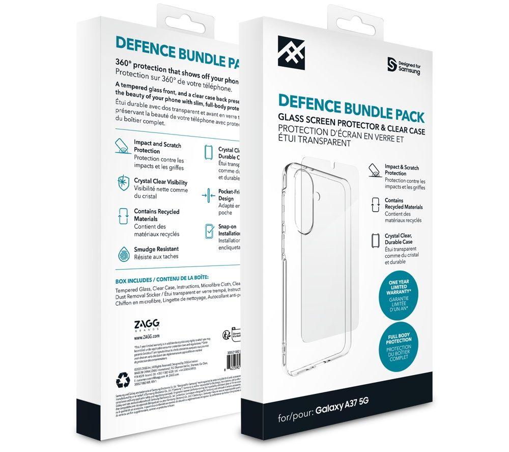 ZAGG Defence Galaxy A37 Clear Case & Screen Protector Bundle - Clear image number 2 of 2