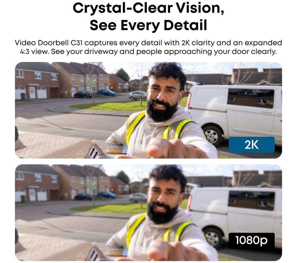 EUFY C31 2K Smart Video Doorbell with Chime image number 4 of 7