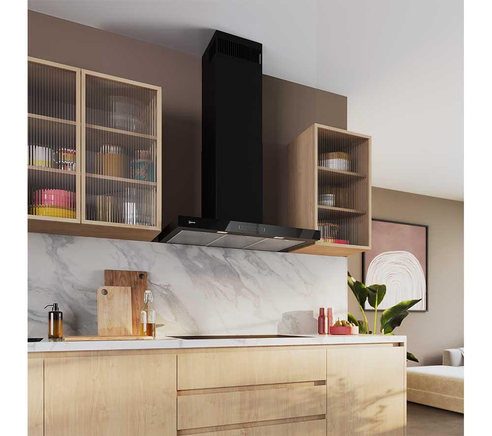 NEFF N70 D97BDN2S0B 90 cm Smart Wall-mounted Cooker Hood - Matt Black image number 5 of 20