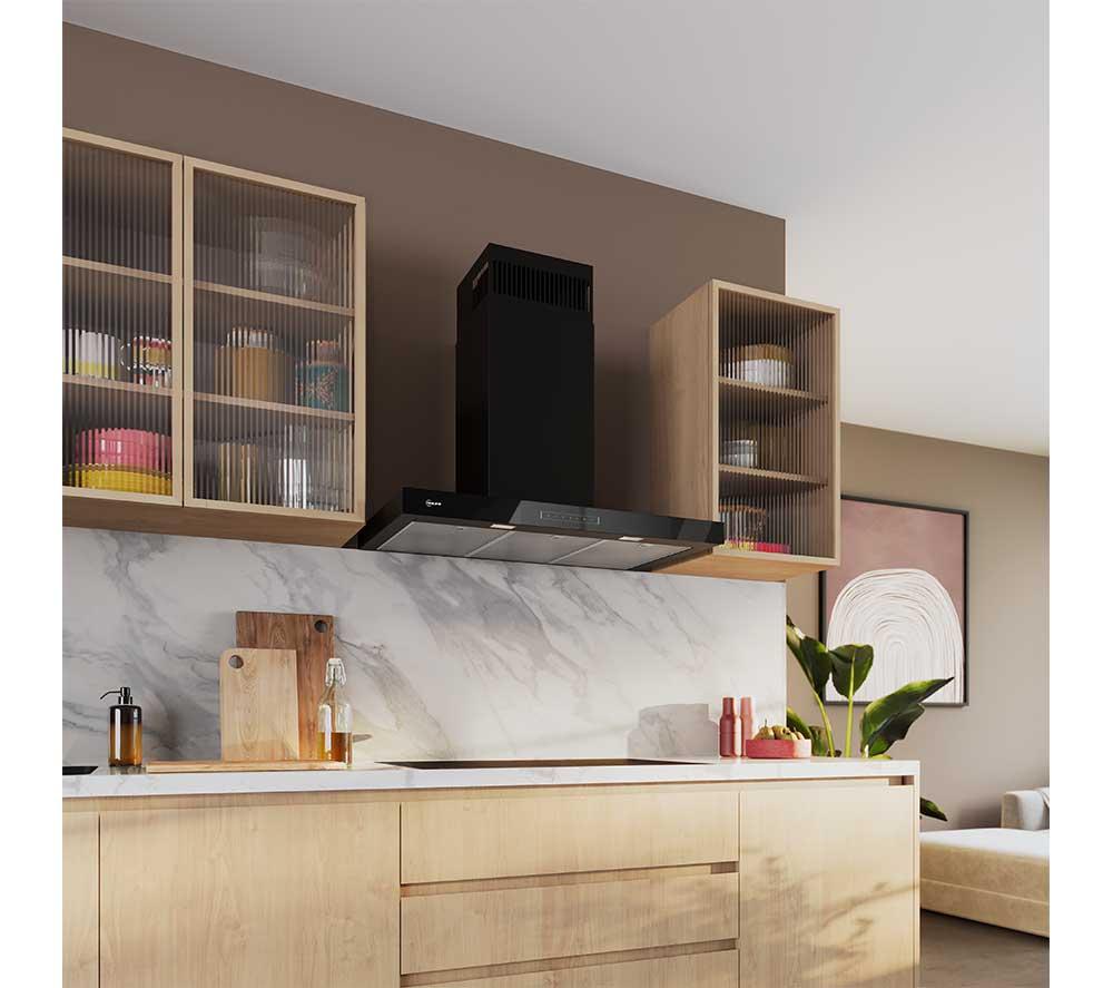 NEFF N70 D97BDN2S0B 90 cm Smart Wall-mounted Cooker Hood - Matt Black image number 6 of 20