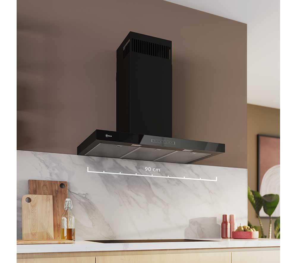 NEFF N70 D97BDN2S0B 90 cm Smart Wall-mounted Cooker Hood - Matt Black image number 12 of 20