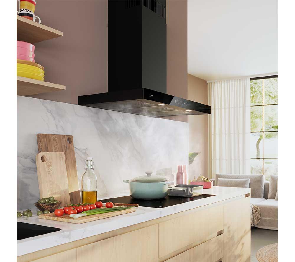 NEFF N70 D97BDN2S0B 90 cm Smart Wall-mounted Cooker Hood - Matt Black image number 13 of 20