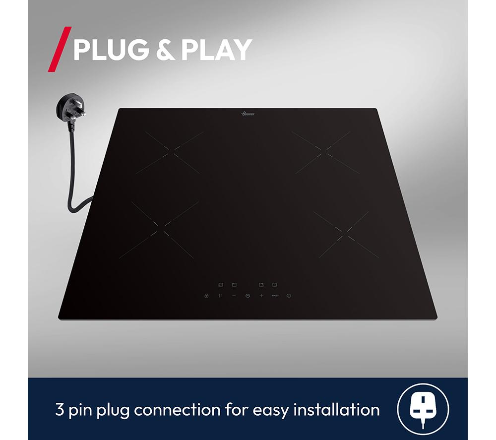 HOOVER HI642CCAR 59 cm Plug-in Electric Induction Hob - Black image number 3 of 9