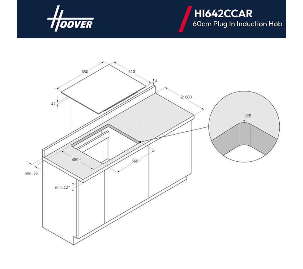HOOVER HI642CCAR 59 cm Plug-in Electric Induction Hob - Black image number 9 of 9