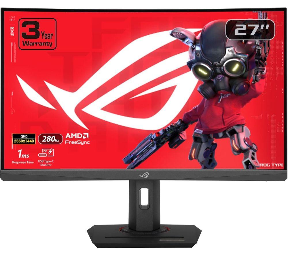ASUS ROG STRIX XG27WCMS Quad HD 27" Curved VA Gaming Monitor - Black, Black