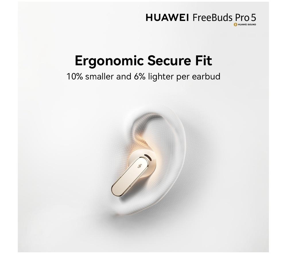HUAWEI FreeBuds Pro 5 Wireless Bluetooth Noise‑Cancelling Earbuds - Grey image number 5 of 8