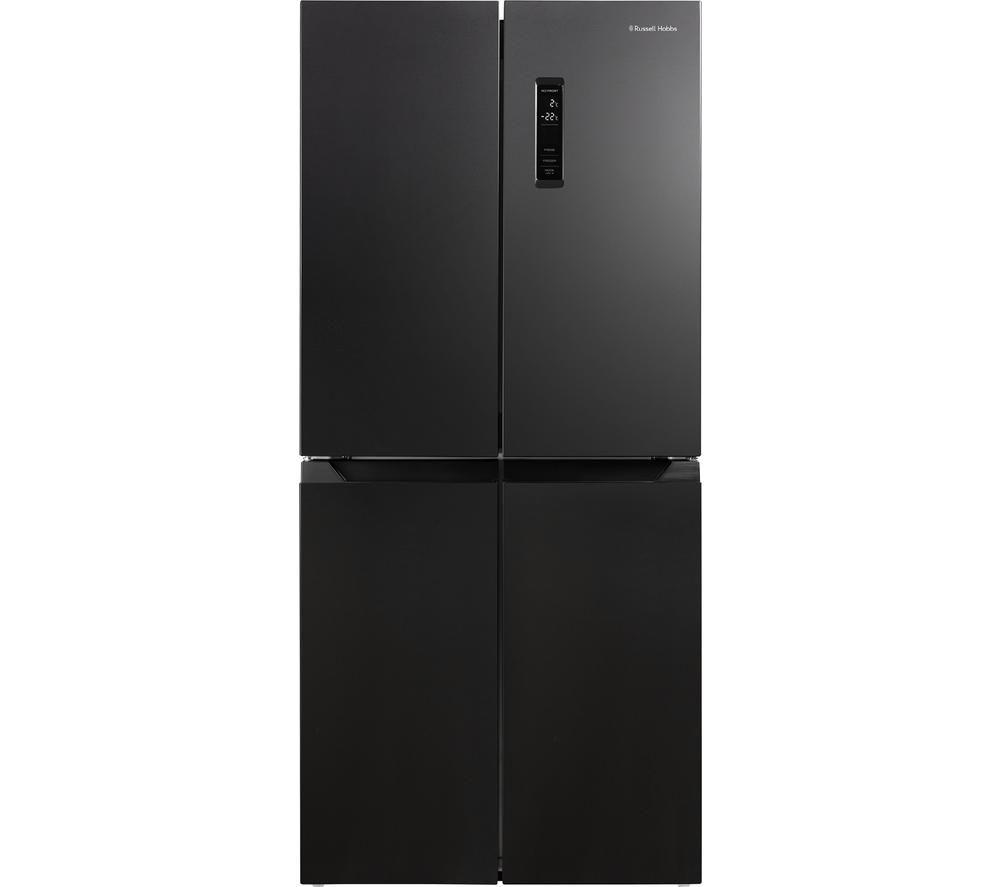 Russell Hobbs RH180A4FF802E1BS American-Style Fridge Freezer – Black Steel, Black