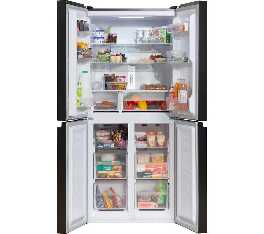 RUSSELL HOBBS RH180A4FF802E1BS American-Style Fridge Freezer - Black Steel image number 2 of 3
