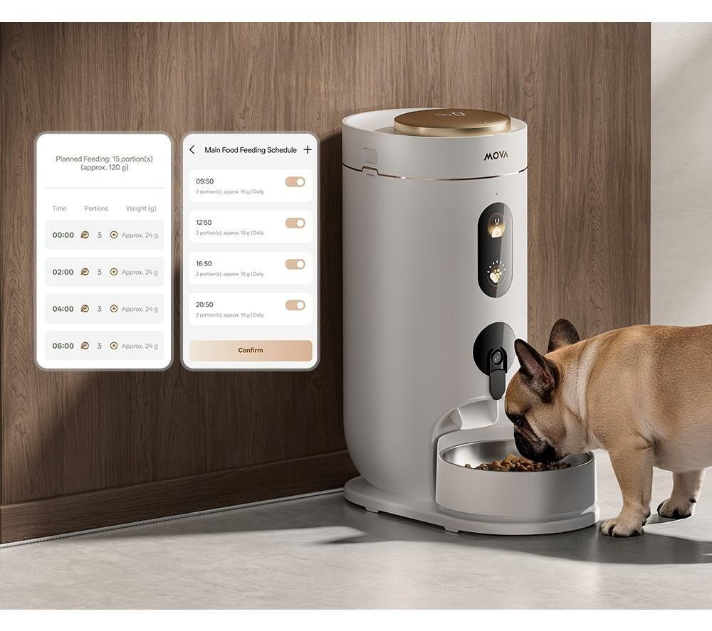 MOVA NutriPal 10 Ultra Automatic Pet Food Feeder - 4 Litre, White image number 4 of 11