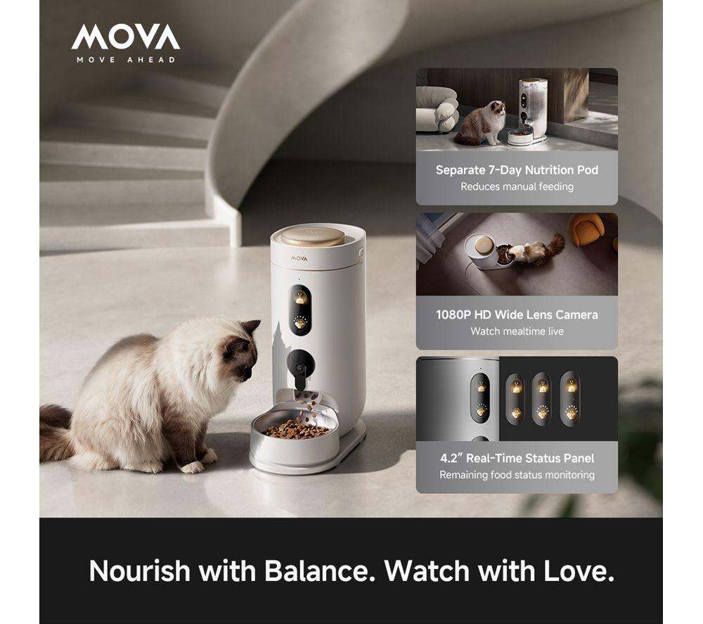 MOVA NutriPal 10 Ultra Automatic Pet Food Feeder - 4 Litre, White image number 5 of 11