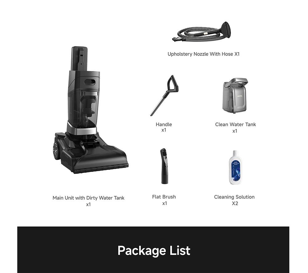 MOVA X2 Pro Upright Carpet Cleaner - Black image number 9 of 9