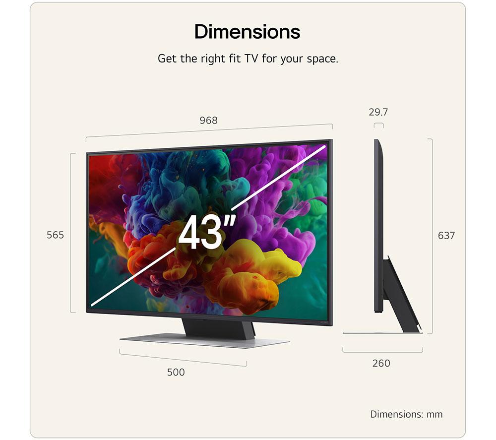 LG QNED86 43" QNED AI Mini LED 4K HDR Smart TV 2026 - 43QNED86B6B image number 2 of 13