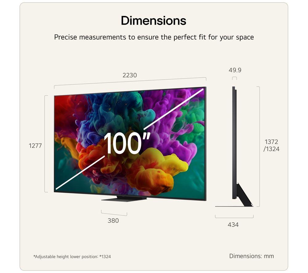 LG QNED87 100" QNED AI Mini LED 4K HDR Smart TV 2026 - 100QNED87B6 image number 3 of 13