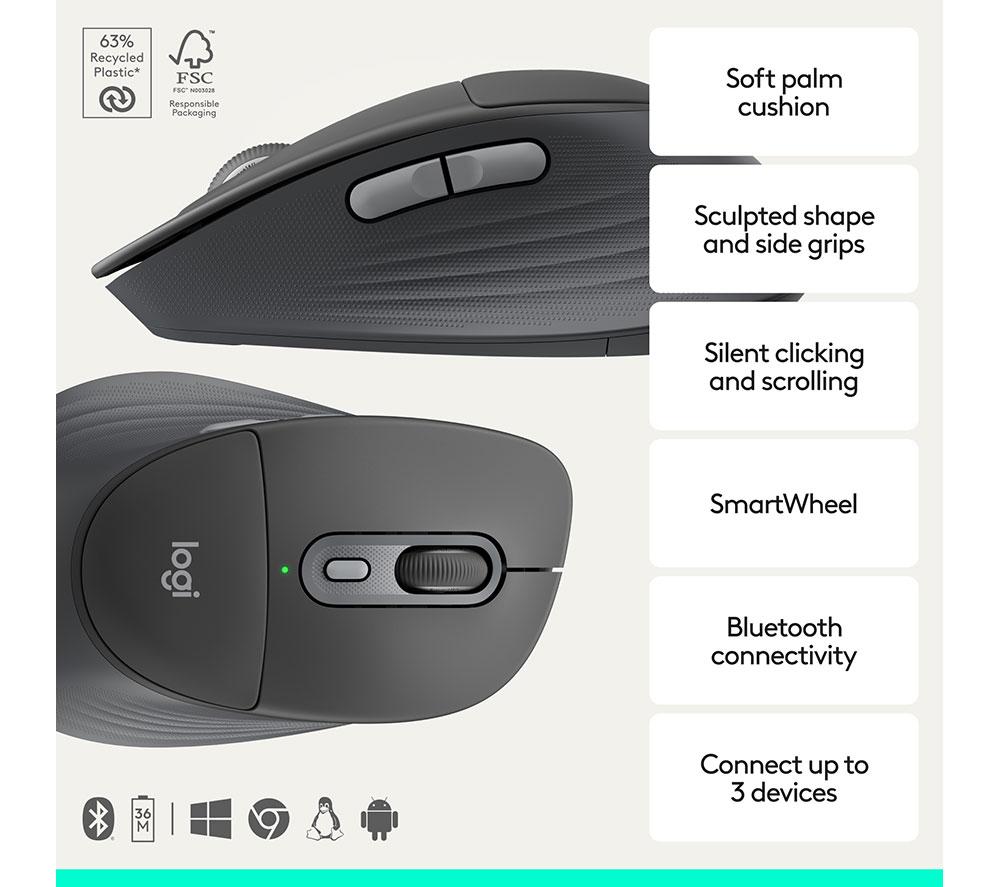 LOGITECH Signature Comfort Plus MK880 Wireless Keyboard & Mouse Set - Graphite image number 3 of 17
