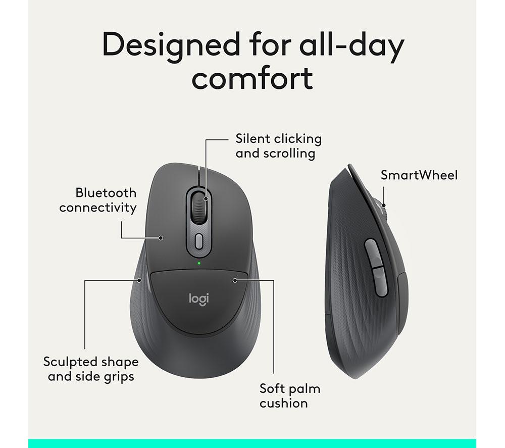 LOGITECH Signature Comfort Plus MK880 Wireless Keyboard & Mouse Set - Graphite image number 7 of 17