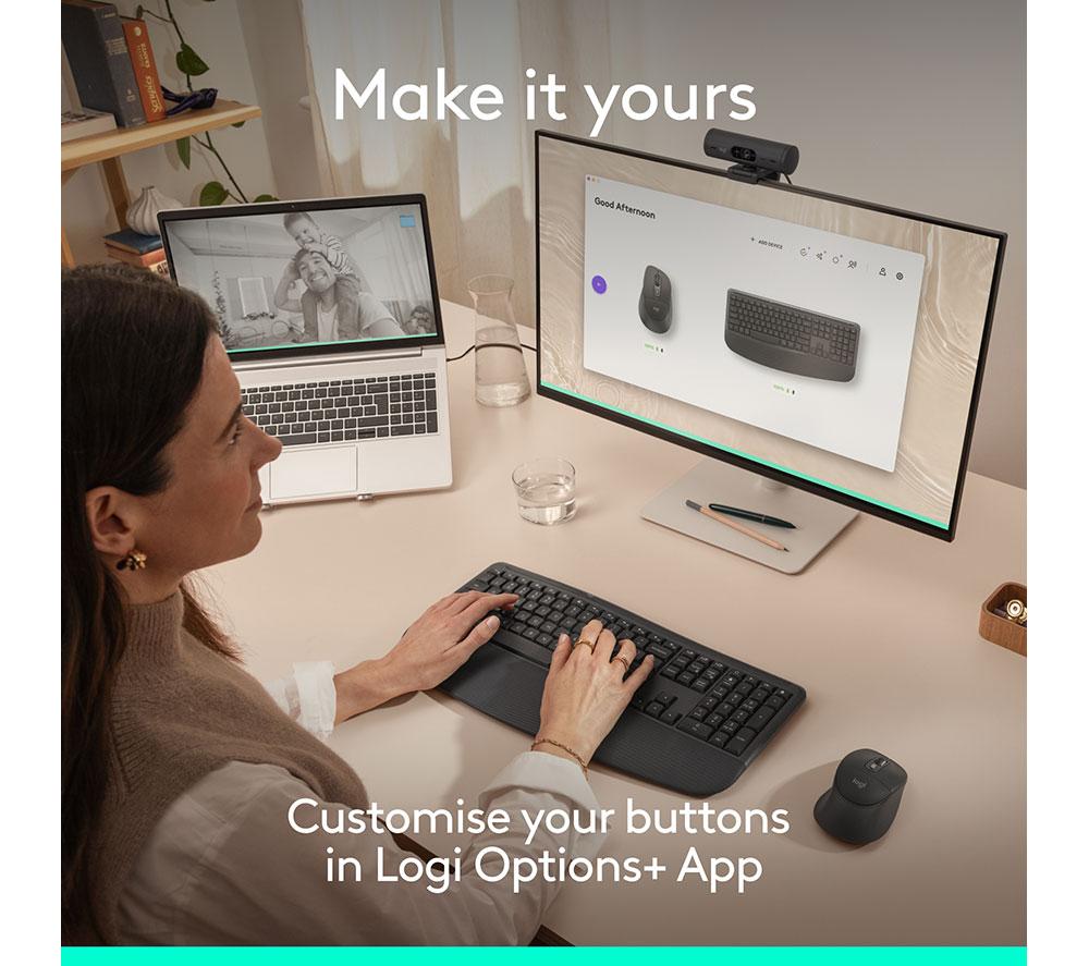 LOGITECH Signature Comfort Plus MK880 Wireless Keyboard & Mouse Set - Graphite image number 10 of 17