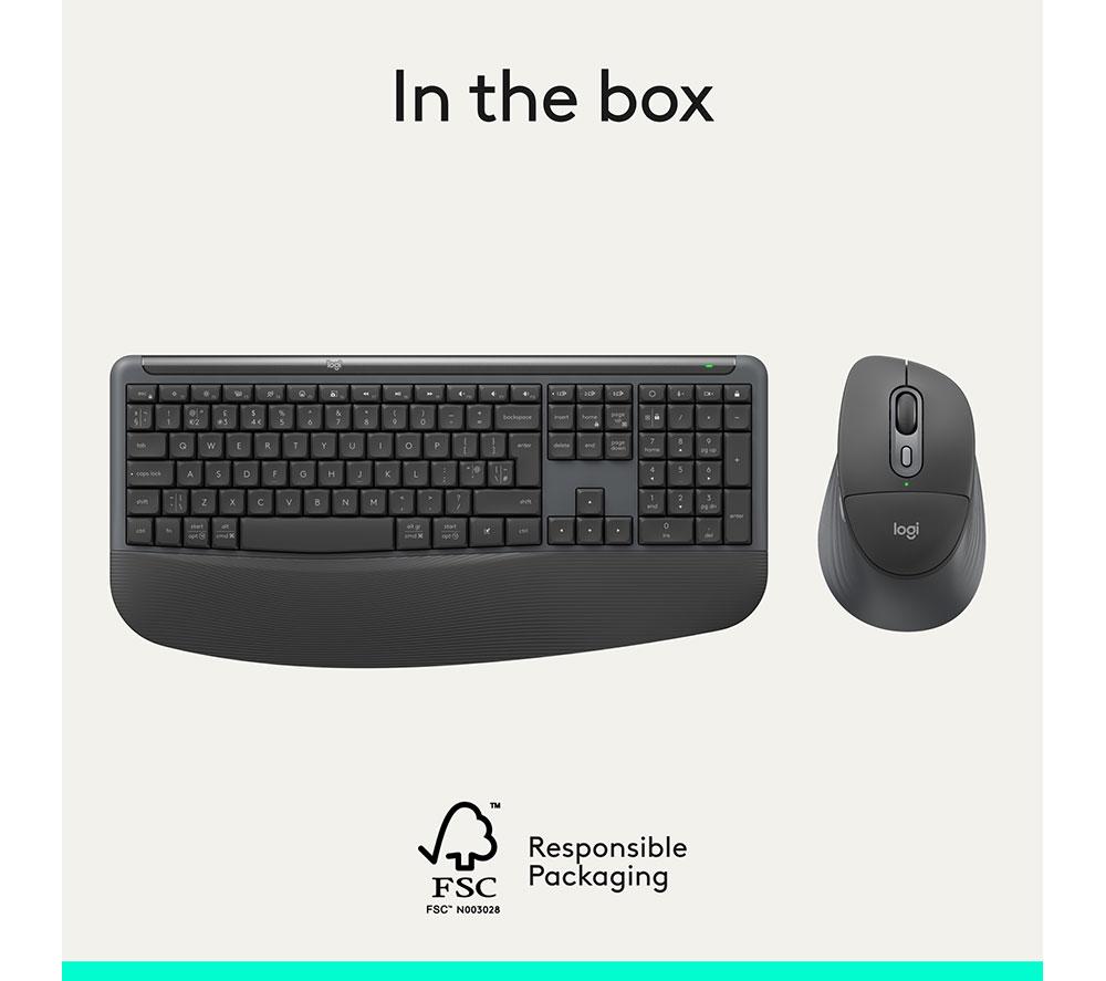 LOGITECH Signature Comfort Plus MK880 Wireless Keyboard & Mouse Set - Graphite image number 16 of 17
