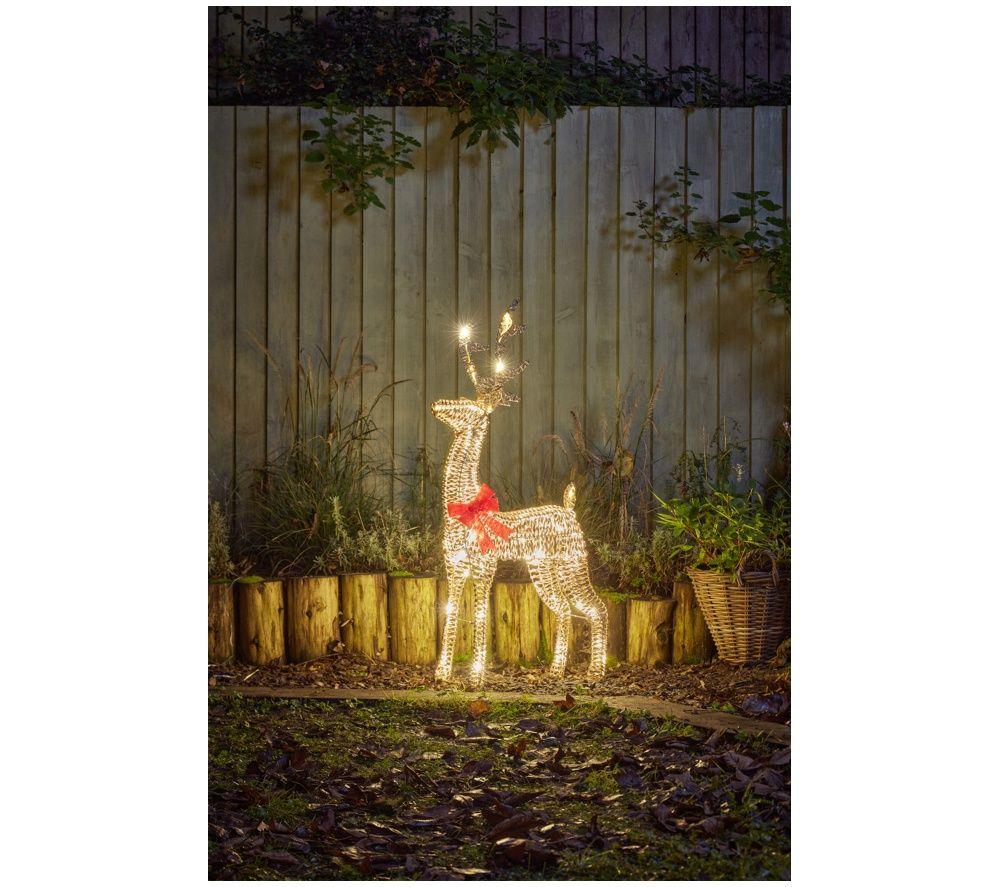 SMART GARDEN Glitter Twist Light Up Christmas Reindeer - 80 cm, Gold image number 2 of 3