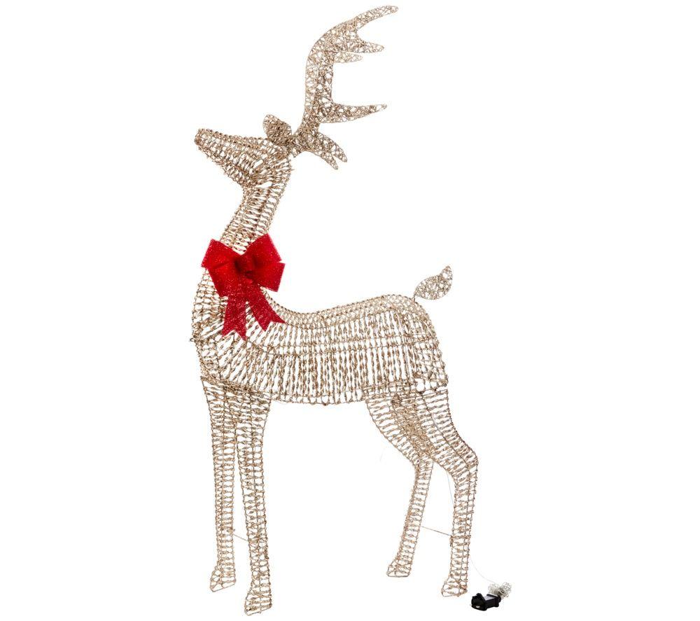 SMART GARDEN Glitter Twist Light Up Christmas Reindeer - 95 cm, Gold