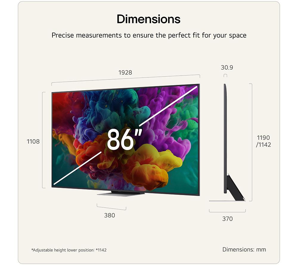 LG QNED86 86" QNED AI Mini LED 4K HDR Smart TV 2026 - 86QNED86B6B image number 3 of 13