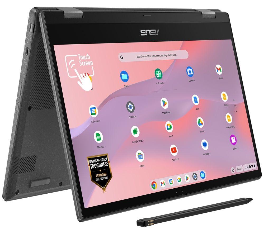 Asus CM14 Flip 14inch 2 in 1 Chromebook - MediaTek Kompanio 520, 128 GB eMMC, Gravity Grey