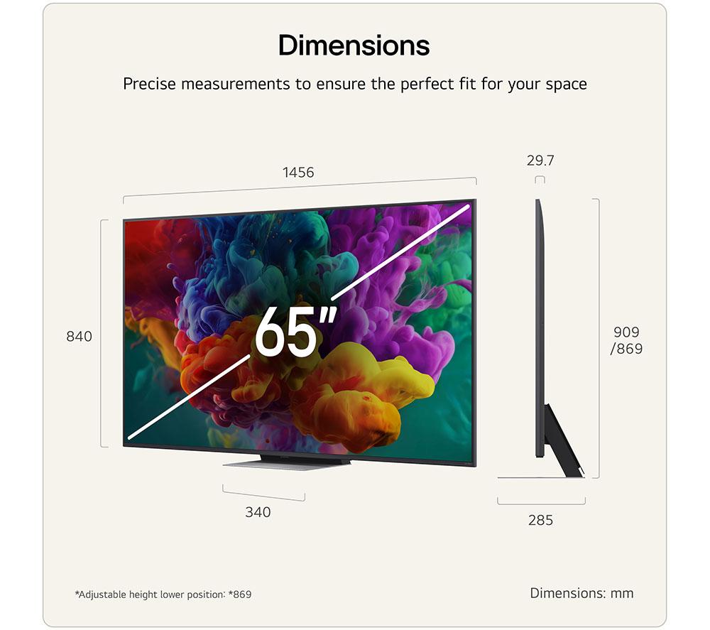 LG QNED86 65" QNED AI Mini LED 4K HDR Smart TV 2026 - 65QNED86B6B image number 3 of 13