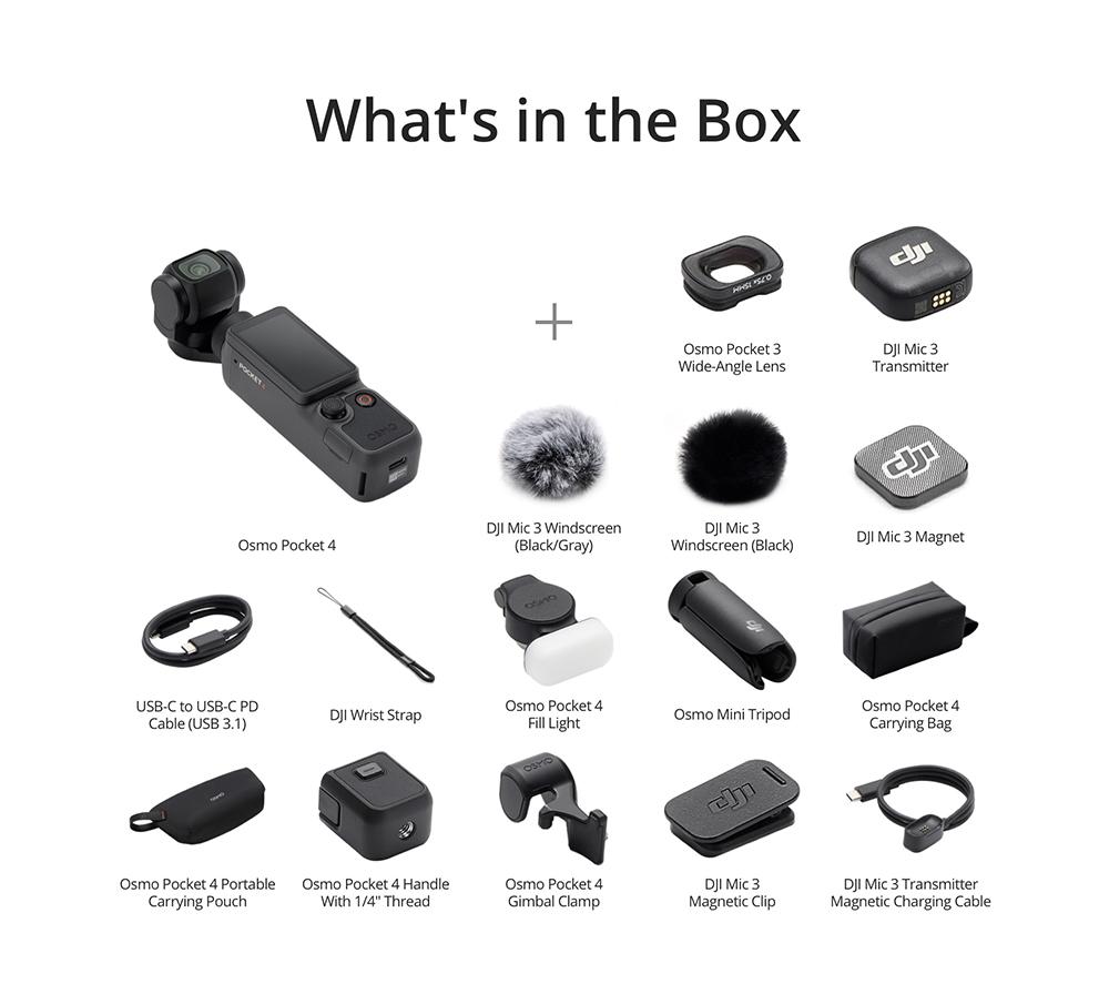 DJI Osmo Pocket 4 4K Ultra HD Action Camera Creator Combo - Black image number 8 of 8
