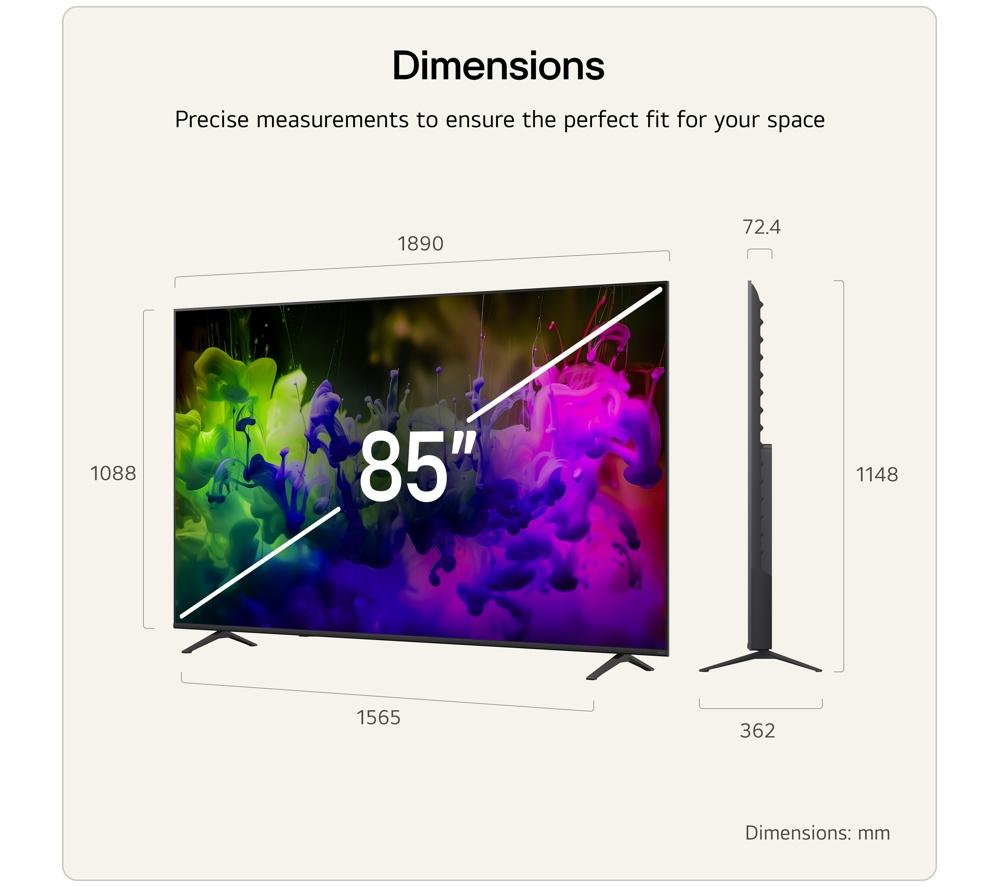 LG QNED7E 85" QNED AI Mini LED 4K HDR Smart TV 2026 - 85QNED7EB3A image number 3 of 14