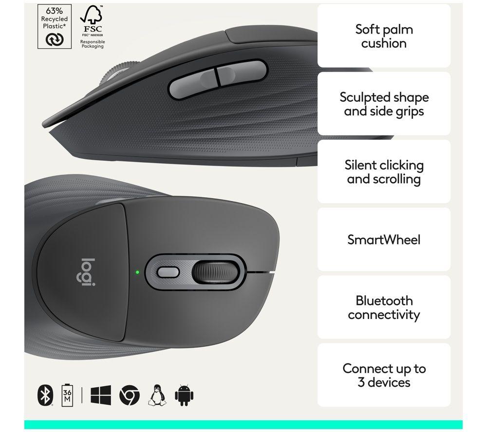 LOGITECH Signature Comfort Plus M850 L Wireless Optical Mouse image number 2 of 7