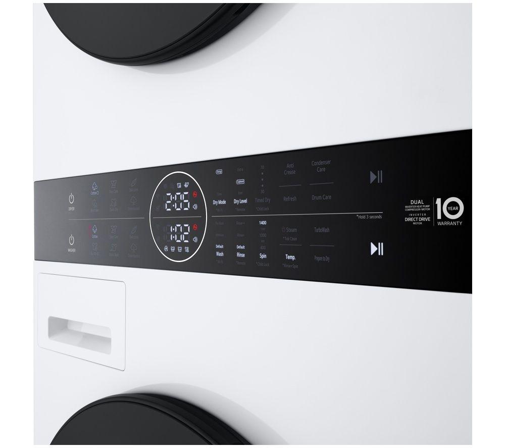 LG WashTower WT1210WWF WiFi-enabled 12 kg Washer Dryer - White image number 6 of 7
