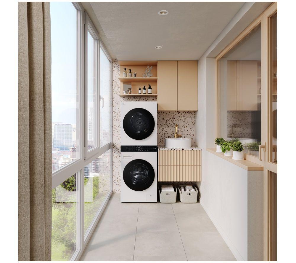 LG WashTower WT1210WWF WiFi-enabled 12 kg Washer Dryer - White image number 7 of 7