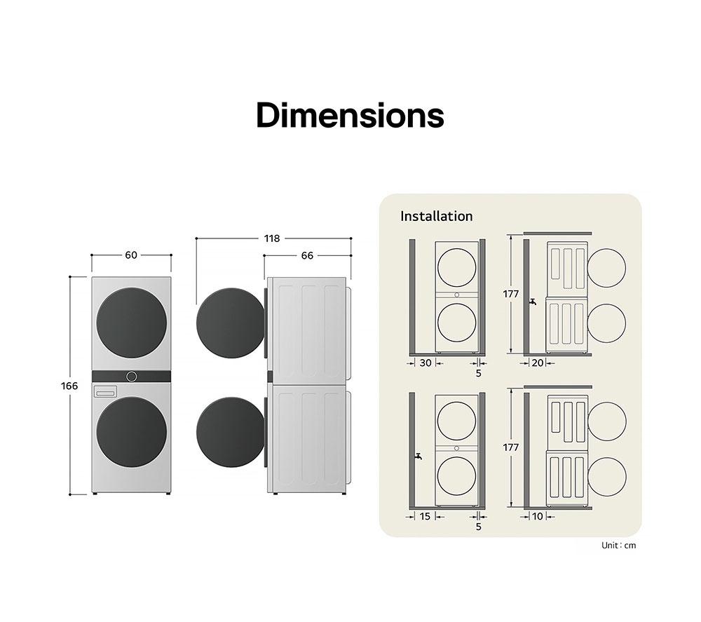 LG WashTower WT1210WWF WiFi-enabled 12 kg Washer Dryer - White image number 13 of 20