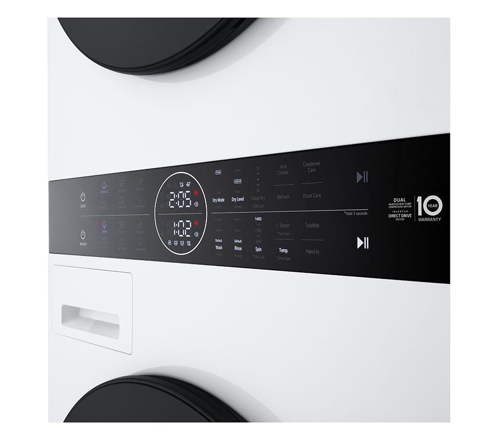 LG WashTower WT1210WWF WiFi-enabled 12 kg Washer Dryer - White image number 15 of 20